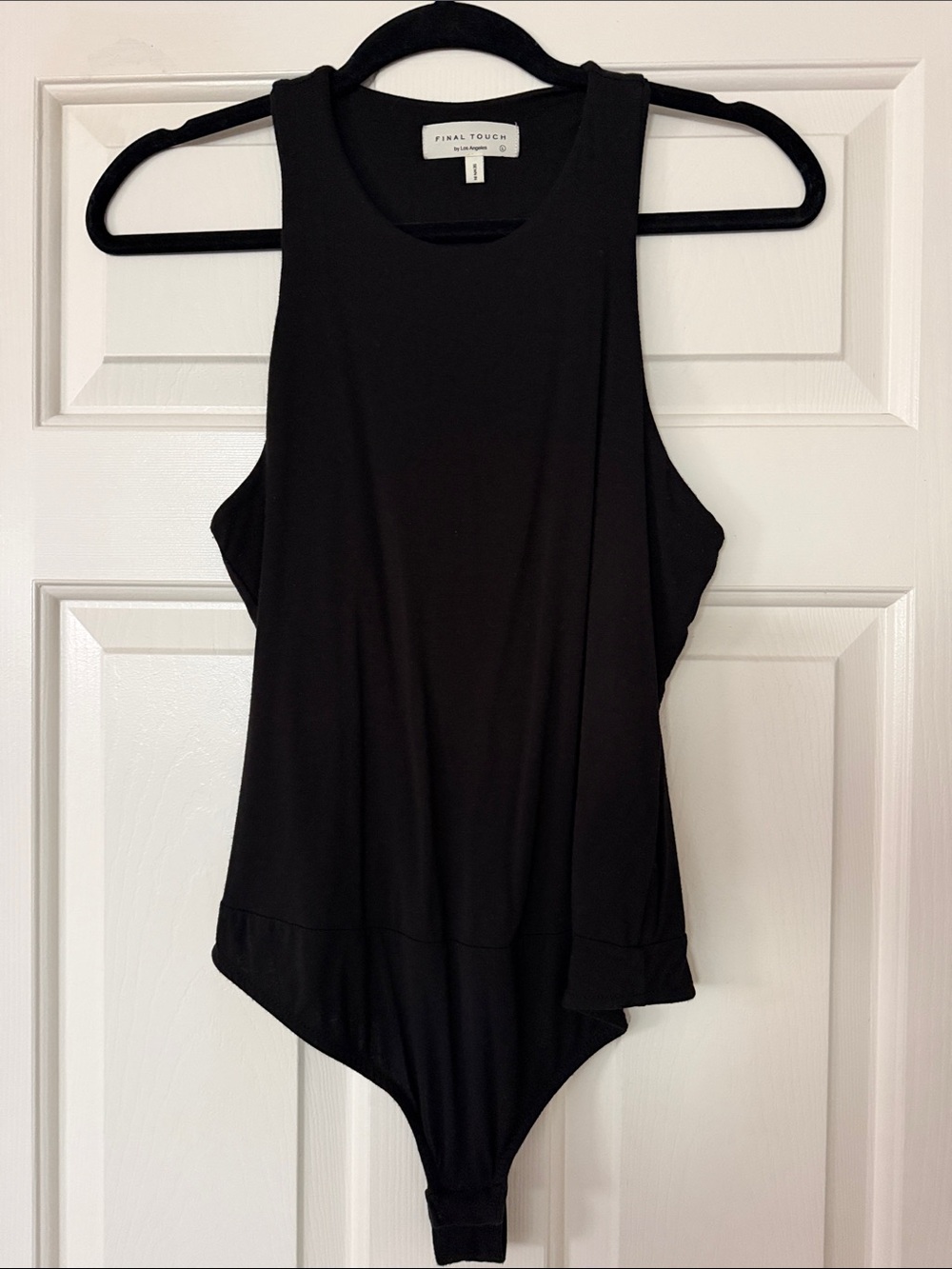 Final Touch Black High-Neck Sleeveless Bodysuit